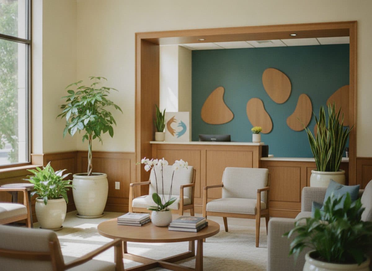 Warm, welcoming Nanoom Medical Group reception space